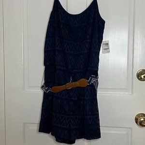 XL Navy Blue Lace Romper